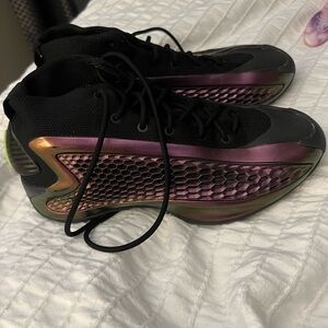 adidas Antony Edwards Basketball Shoes - Black and Iridescent Purple (Boys 7)